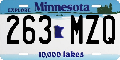 MN license plate 263MZQ