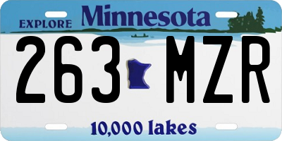 MN license plate 263MZR