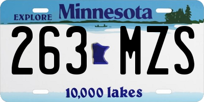 MN license plate 263MZS