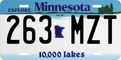 MN license plate 263MZT