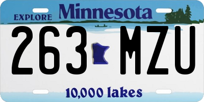 MN license plate 263MZU