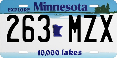 MN license plate 263MZX