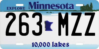 MN license plate 263MZZ