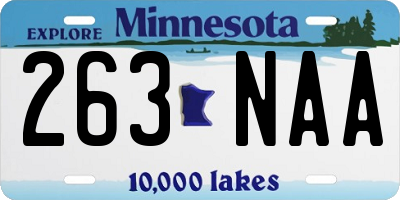 MN license plate 263NAA