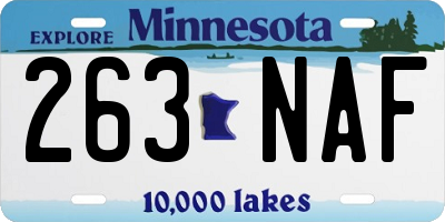 MN license plate 263NAF