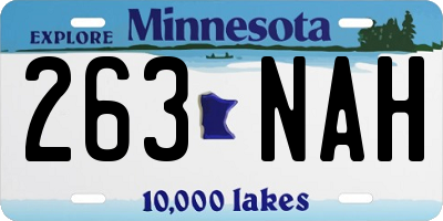 MN license plate 263NAH