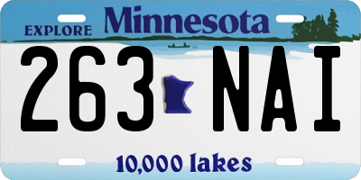 MN license plate 263NAI