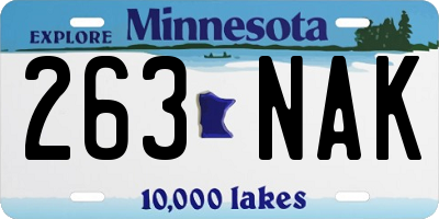 MN license plate 263NAK