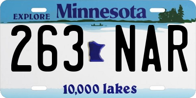 MN license plate 263NAR