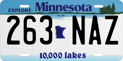 MN license plate 263NAZ