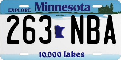MN license plate 263NBA