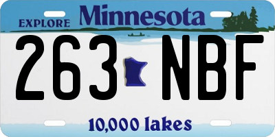 MN license plate 263NBF