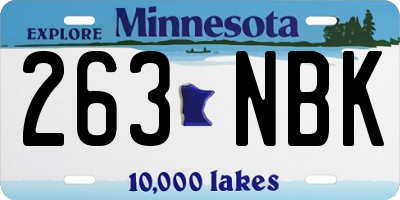 MN license plate 263NBK