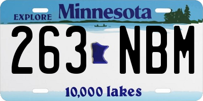 MN license plate 263NBM