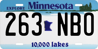 MN license plate 263NBO