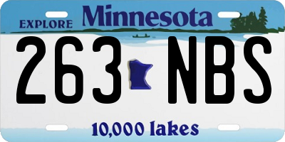 MN license plate 263NBS