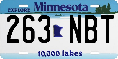 MN license plate 263NBT