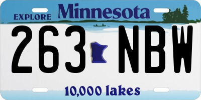 MN license plate 263NBW