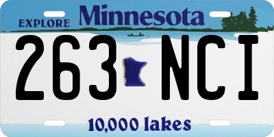 MN license plate 263NCI