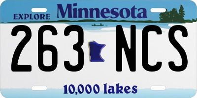 MN license plate 263NCS