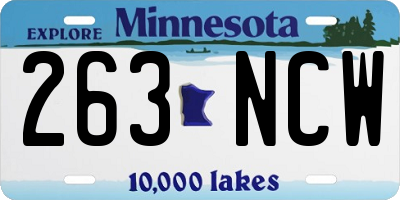 MN license plate 263NCW