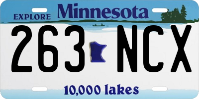 MN license plate 263NCX