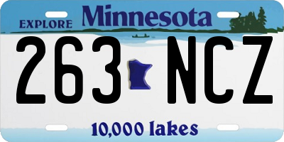 MN license plate 263NCZ