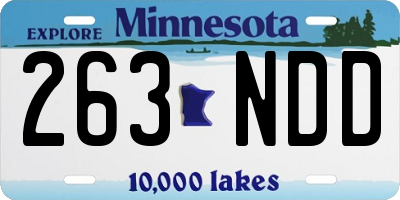 MN license plate 263NDD