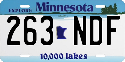 MN license plate 263NDF