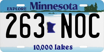 MN license plate 263NOC