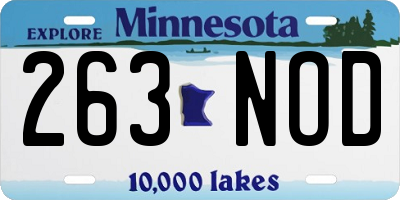 MN license plate 263NOD