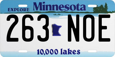 MN license plate 263NOE