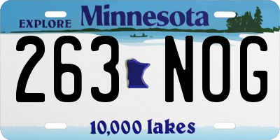 MN license plate 263NOG