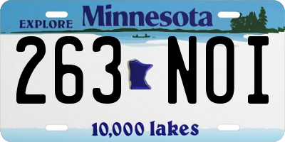 MN license plate 263NOI