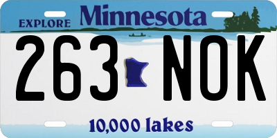 MN license plate 263NOK