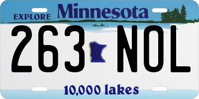 MN license plate 263NOL