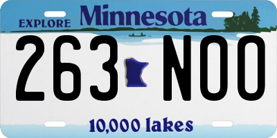 MN license plate 263NOO
