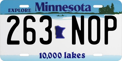 MN license plate 263NOP