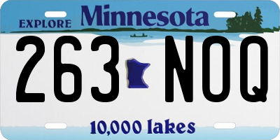 MN license plate 263NOQ