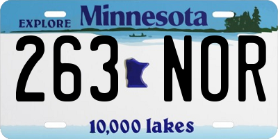 MN license plate 263NOR