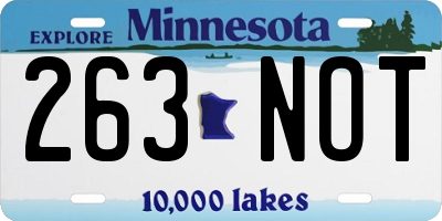 MN license plate 263NOT