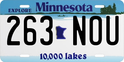 MN license plate 263NOU
