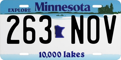 MN license plate 263NOV