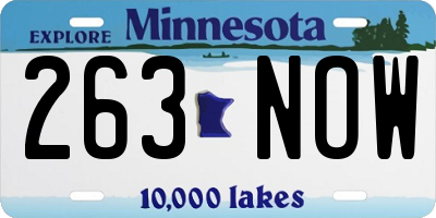 MN license plate 263NOW