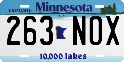 MN license plate 263NOX