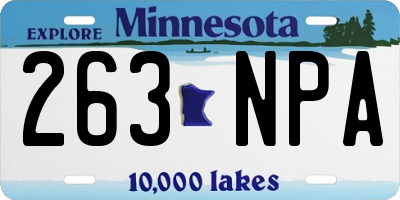 MN license plate 263NPA
