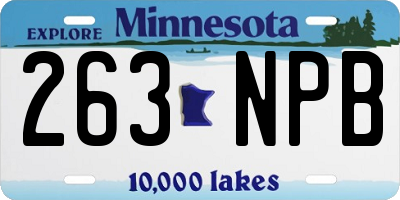 MN license plate 263NPB