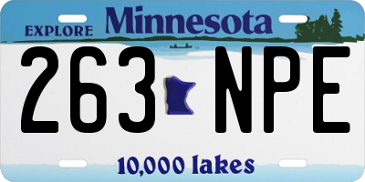 MN license plate 263NPE