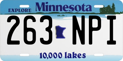 MN license plate 263NPI