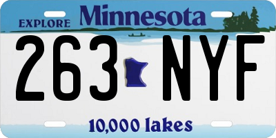 MN license plate 263NYF